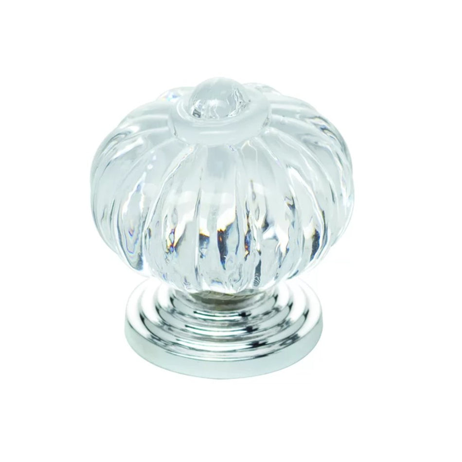 Knob Cabinet Acrylic & Chrome Wheel 35mm