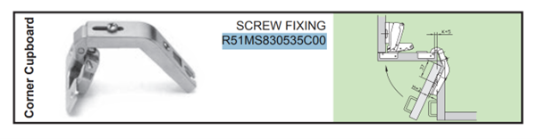 Hinge Slide On For Corner Cupbourd -