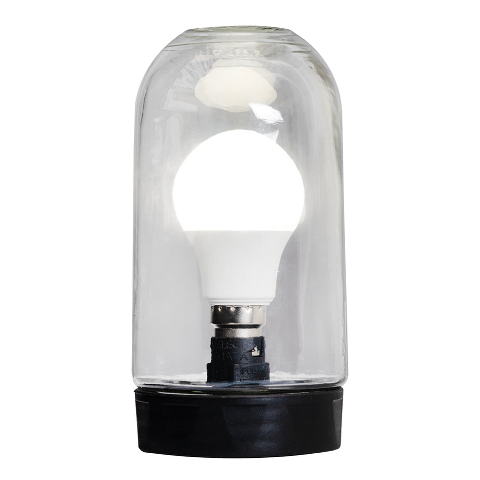 Eurolux Jam Jar Watertight Complete Black With LED Globe B22 Incl -