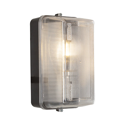 Radiant Bulkhead Polycarbonate Rectangular B22 Black -