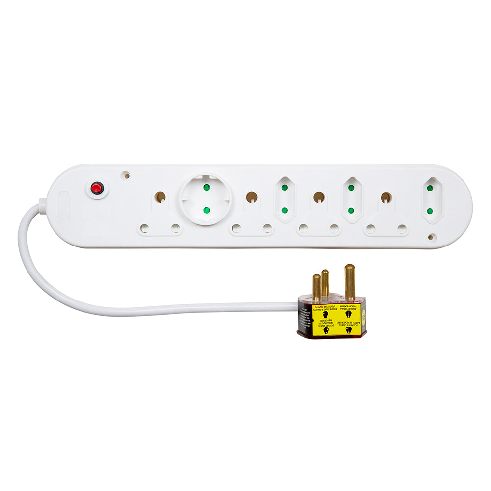 Eurolux Multi-Plug Wonder Plug 8 Way With Surge & Overload Protection -