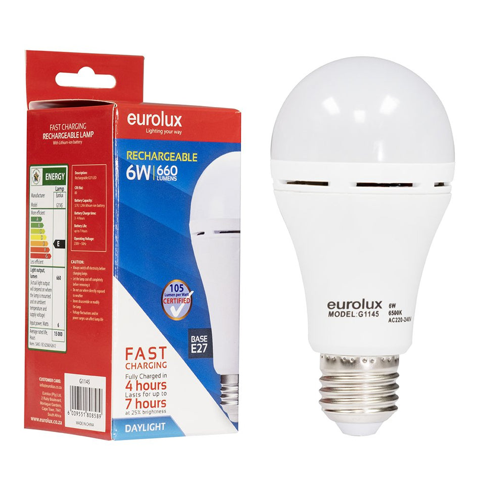 Rechargeable Fast Charging Lamp B22 LED 6w 6500K