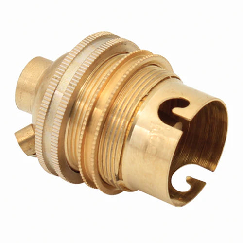 Eurolux Batten Lamp Holder Brass 10mm Back Entry -