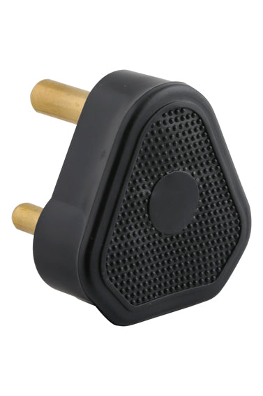 Eurolux Plug Top Rubber 3 Pin 16A Rewirable Black -
