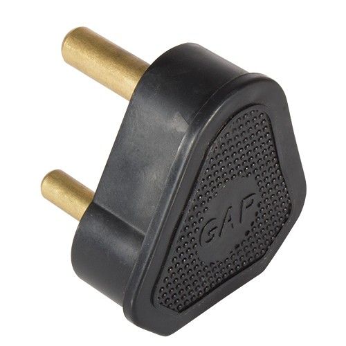 Eurolux Plug Top Rubber 3 Solid Pin 16A Rewirable Black -