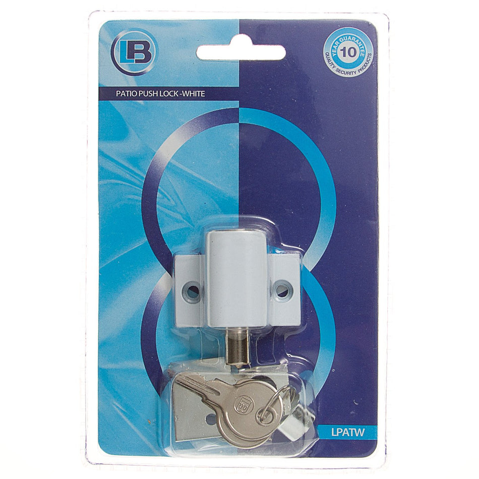 L&B Lockset Patio Door White