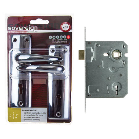 L&B Lockset Sovereign SABS Chrome Plated 2 Lever
