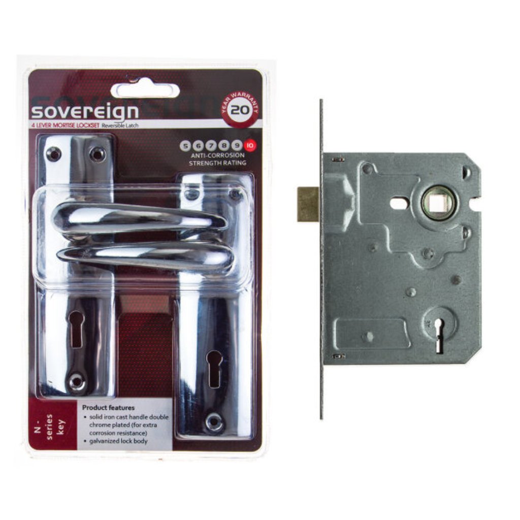 L&B Lockset Sovereign SABS Chrome Plated 4 Lever