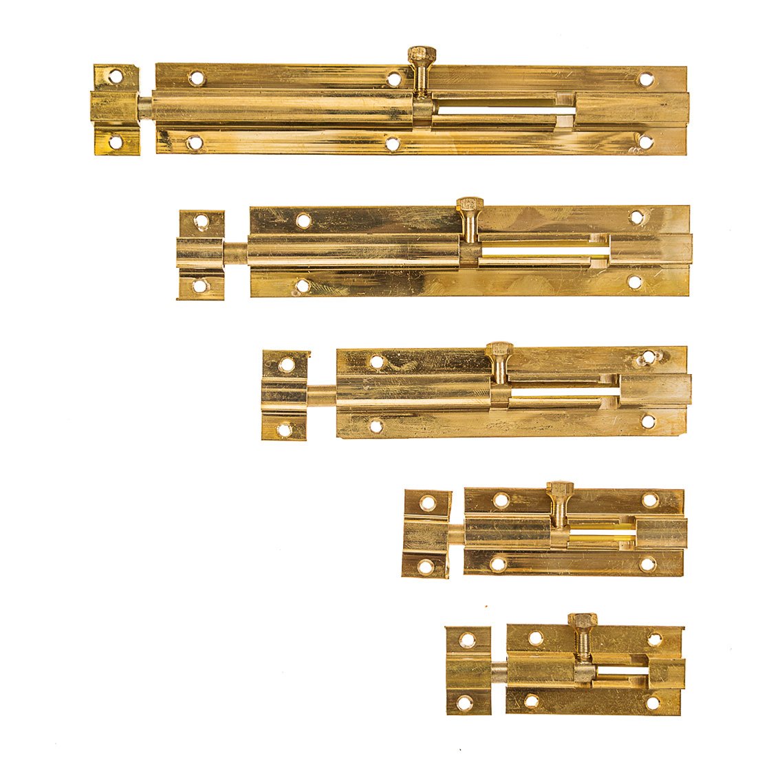 L&B Barrel Bolt Brass - Straight Type 75mm