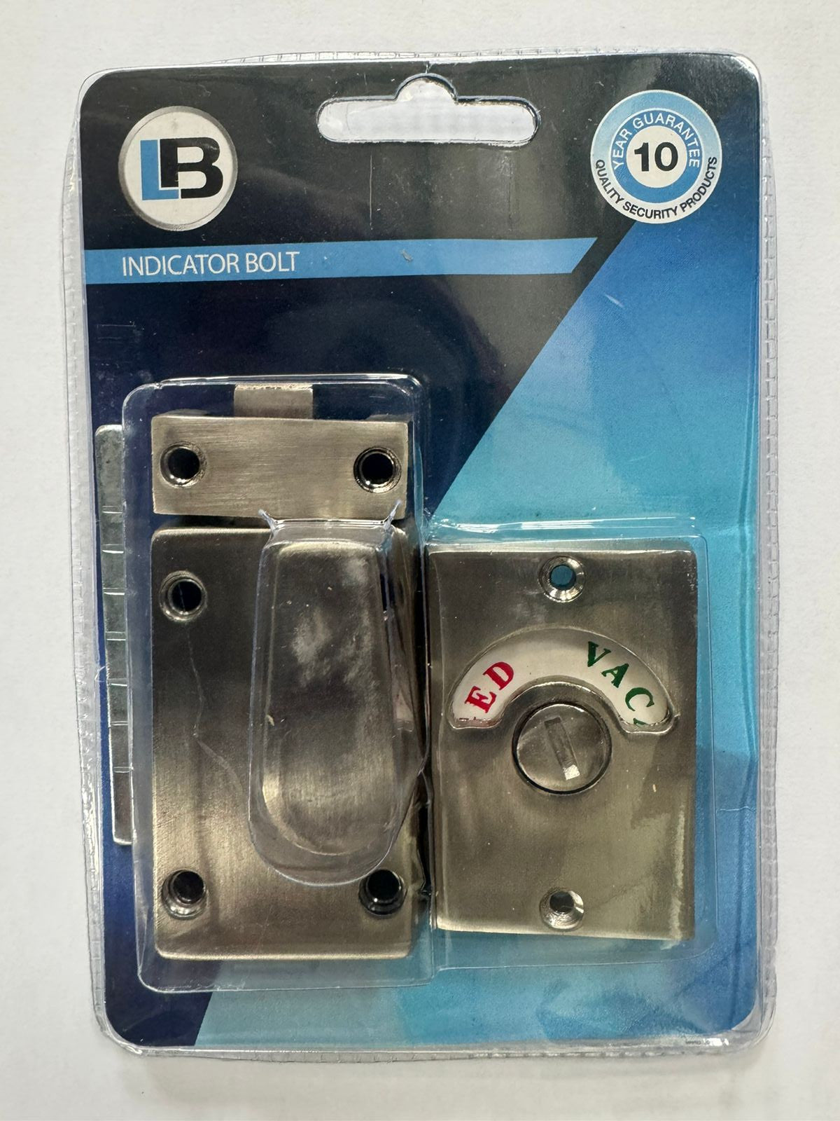 L&B Toilet Door Indicator Bolt Lock Satin Nickled