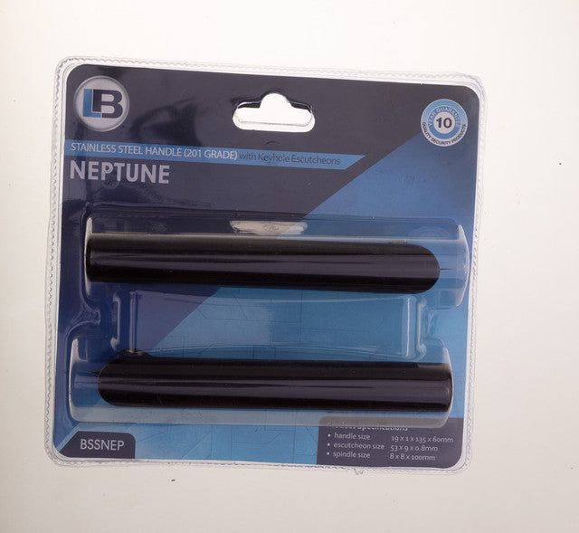 L&B Door Handle Black Stainless Steel Neptune
