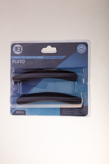 L&B Door Handle Black Stainless Steel Pluto