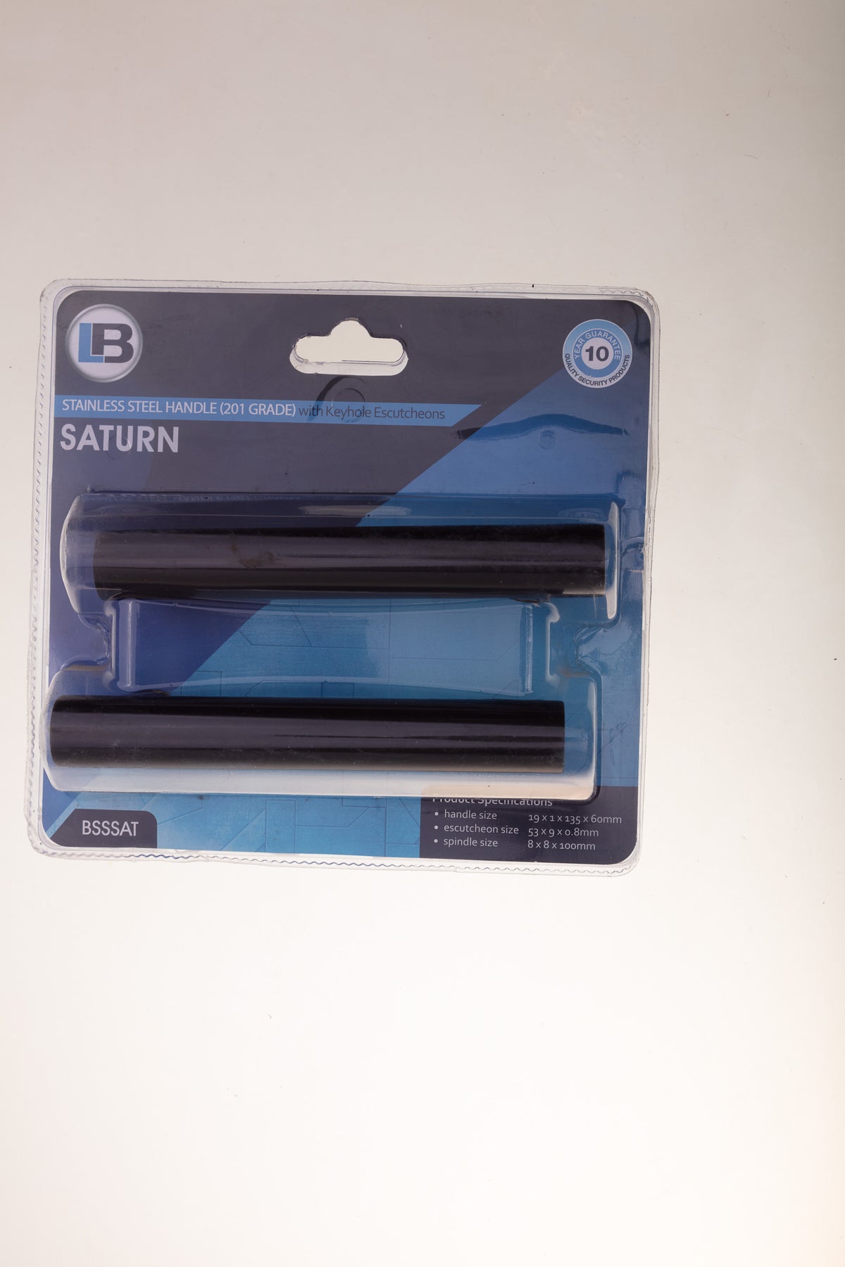 L&B Door Handle Black Stainless Steel Saturn