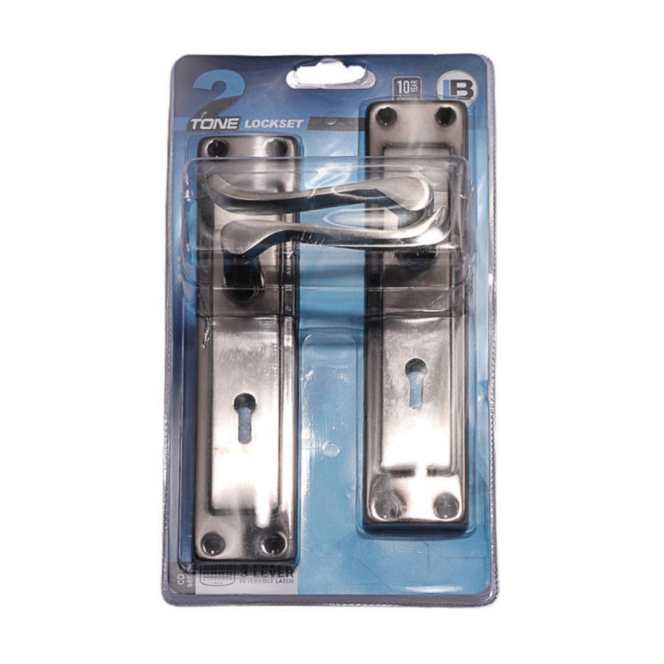 Generic Lock Handle 2 Tone Bn/sn Scroll Key 8dm 1'S