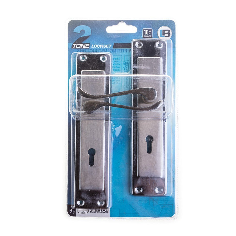 Generic Lock handle 2tone 8dm sn/cp scrol 1'S