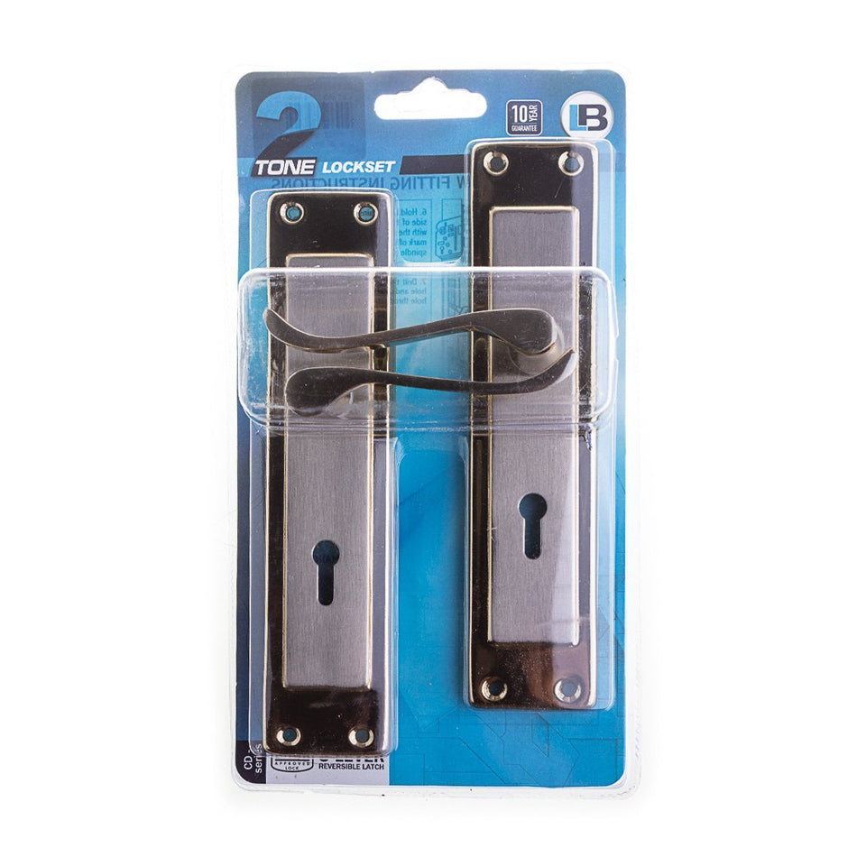 Generic Lock handle 2tone 8dm bp/sn scrol 1'S