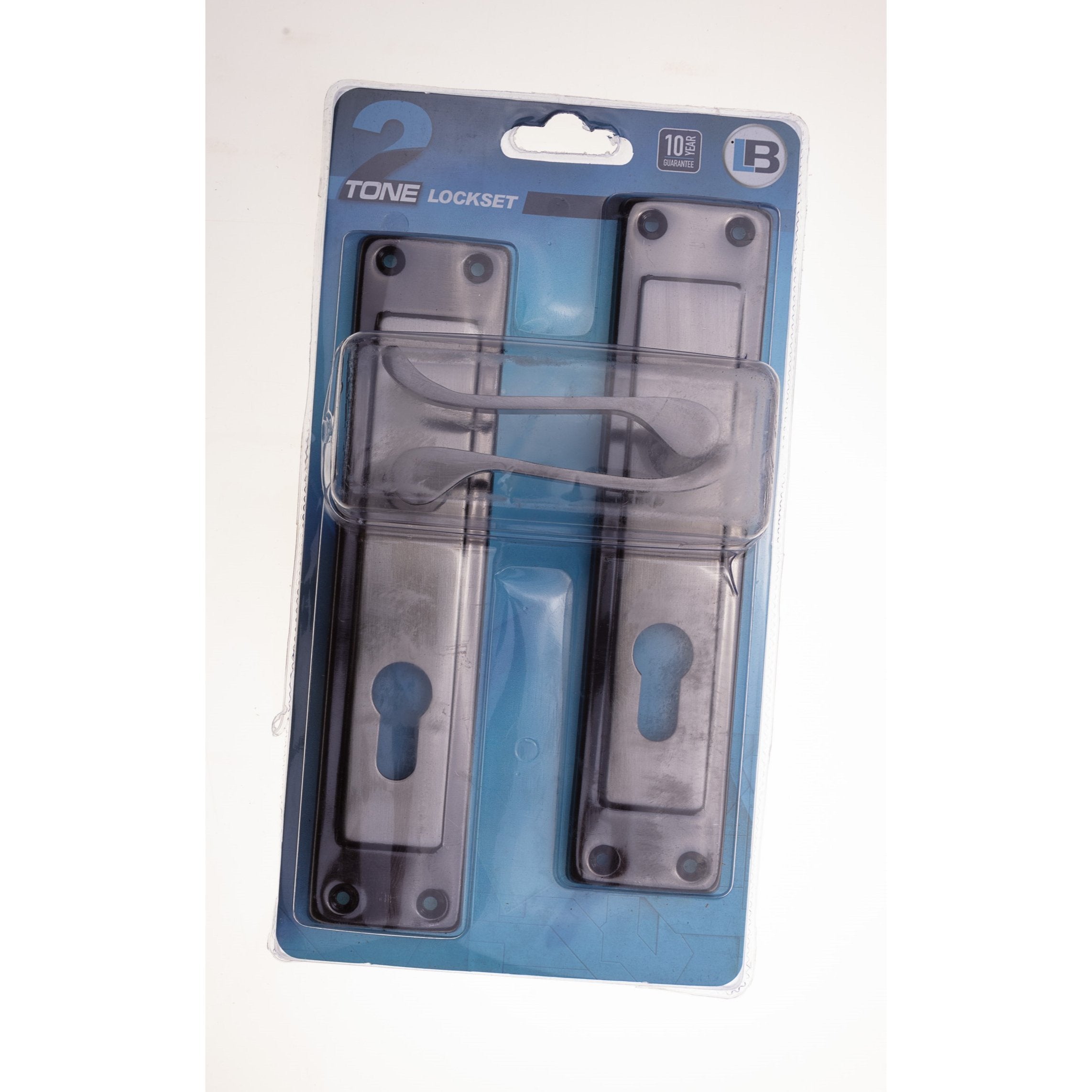L&B Lockset Cylinder Black Nickel/Satin Nickel 2Tone 6" Straight