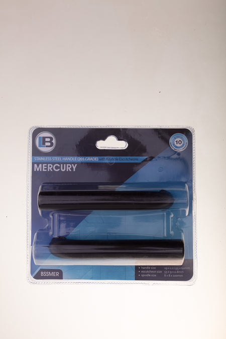 L&B Door Handle Black Stainless Steel Mercury