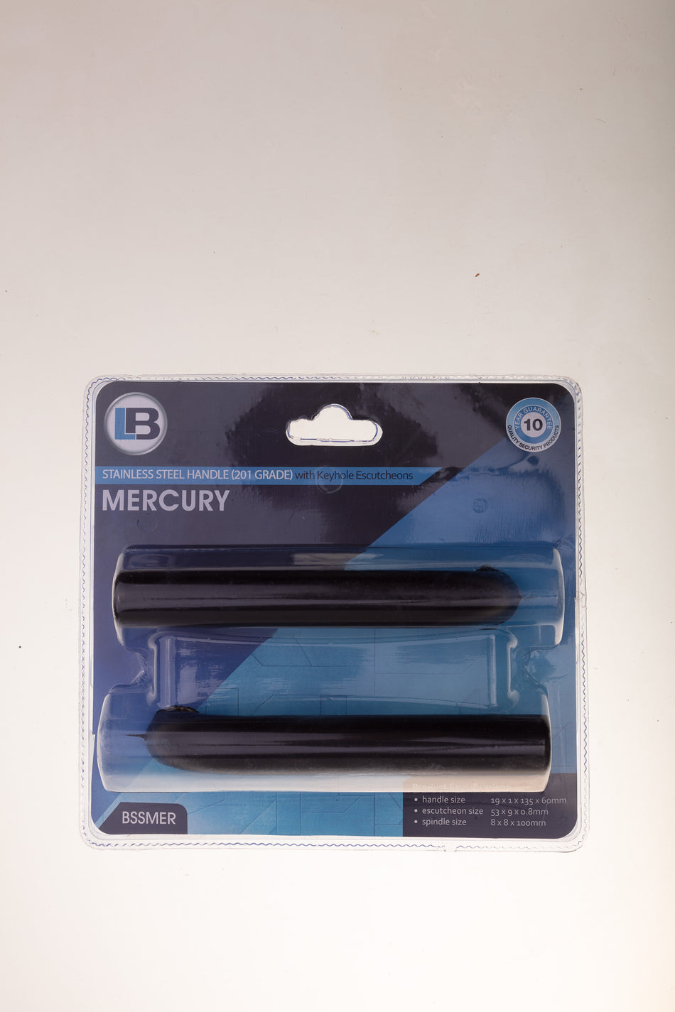 L&B Door Handle Black Stainless Steel Mercury