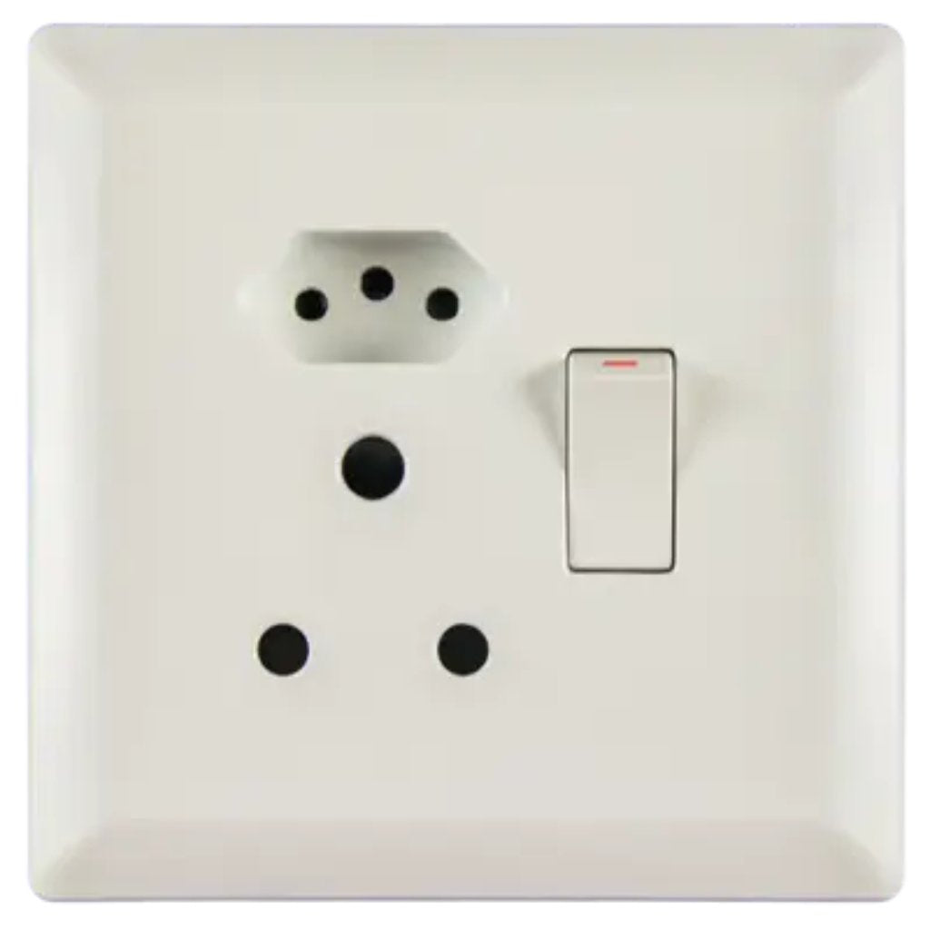 Lear Single & 1Euro Wall Plug (Socket) 4X4 - Lion Range PVC -