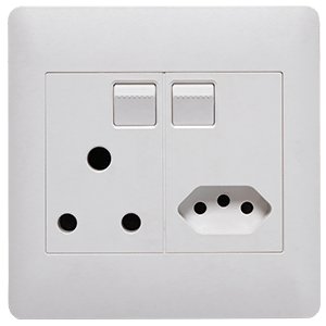 Apollo Socket Combo+Cov 100x100 1x16A+1xV-Slim -