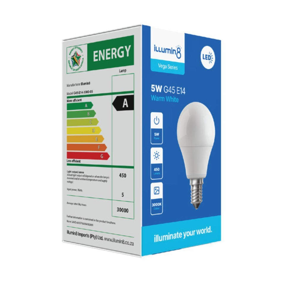 G45 Led Lamp (G/BALL) 5W E14 Warm Illumin 8