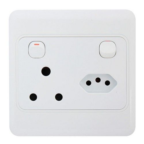 Eurolux Horizon Socket Combination Complete 1 x 16A, 1 x 5A, 1 x Schuko 4x4 White -