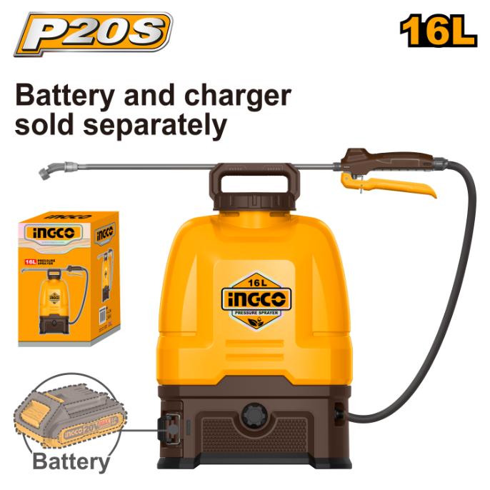 Ing-co Cordless 20V Lithium-Ion Backpack Sprayer 16L