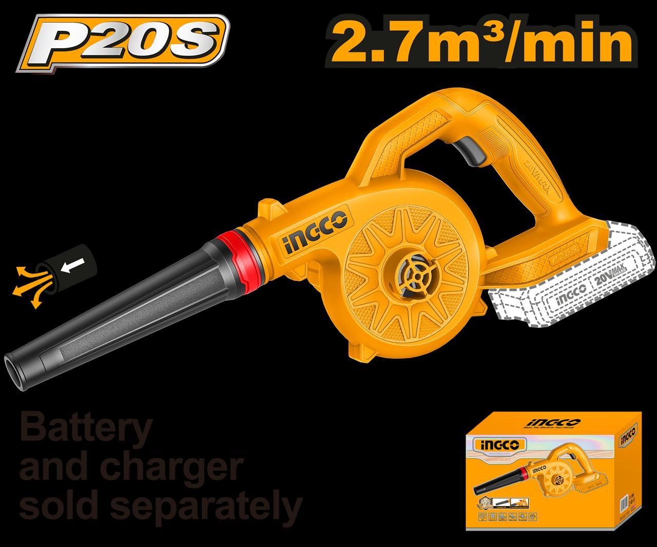 Ing-co Cordless 20V Lithium-Ion Aspirator Blower