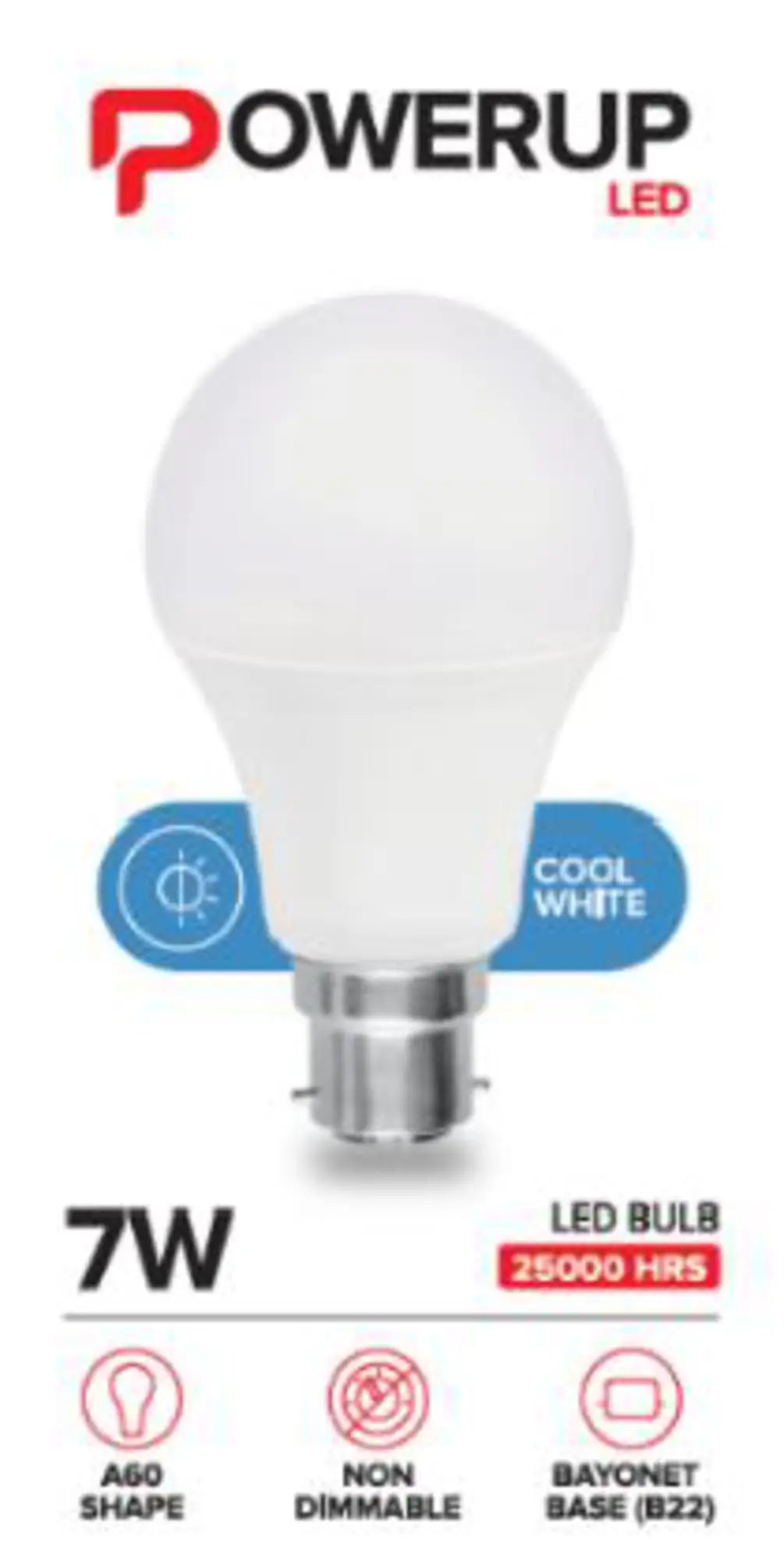 Lamp LED A60 GLS 7w B22 Cool White -
