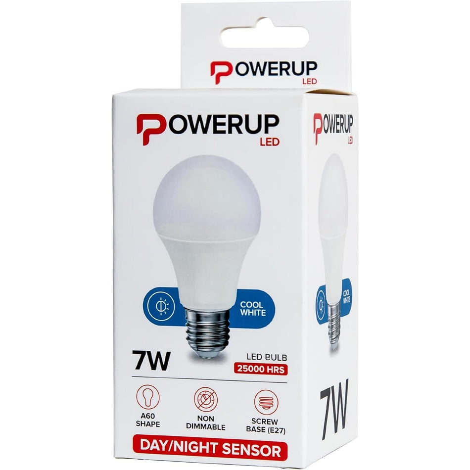 Lamp LED A60 Day/Night Sensor 7w E27 Cool White