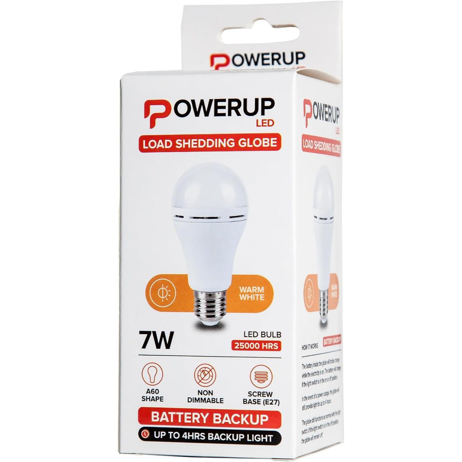 Lamp LED A60 Battery Back-up 7w E27 Warm White -