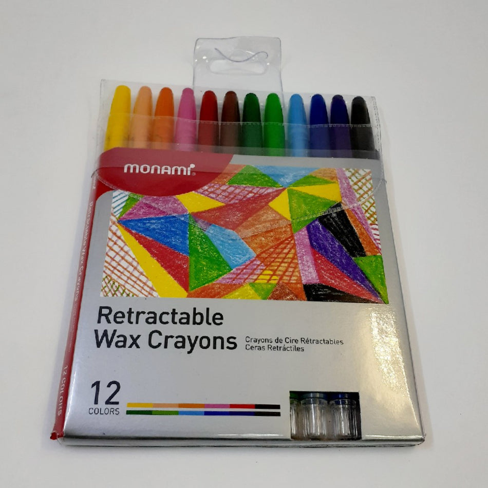 Monami Retractable Wax crayon - 12s