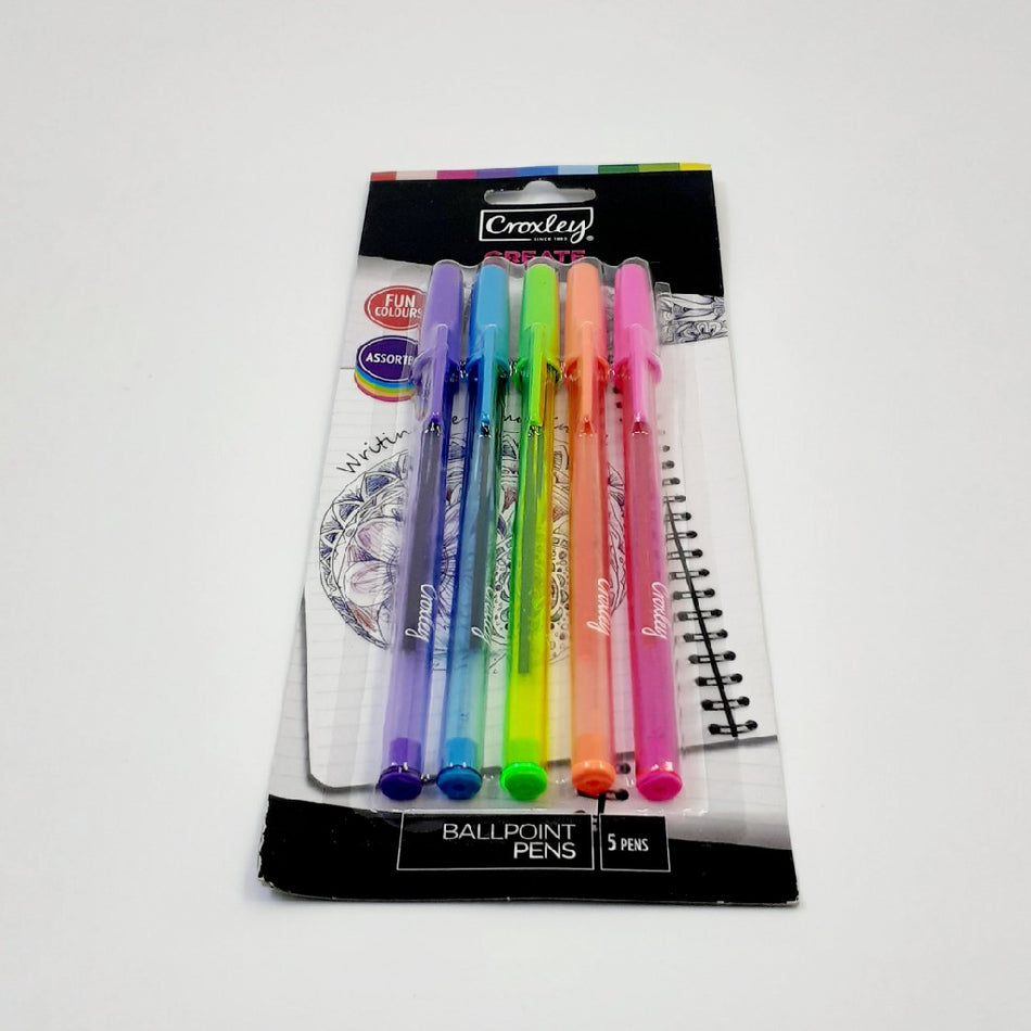 Croxley Ballpoint 5'S - Assorted Colours