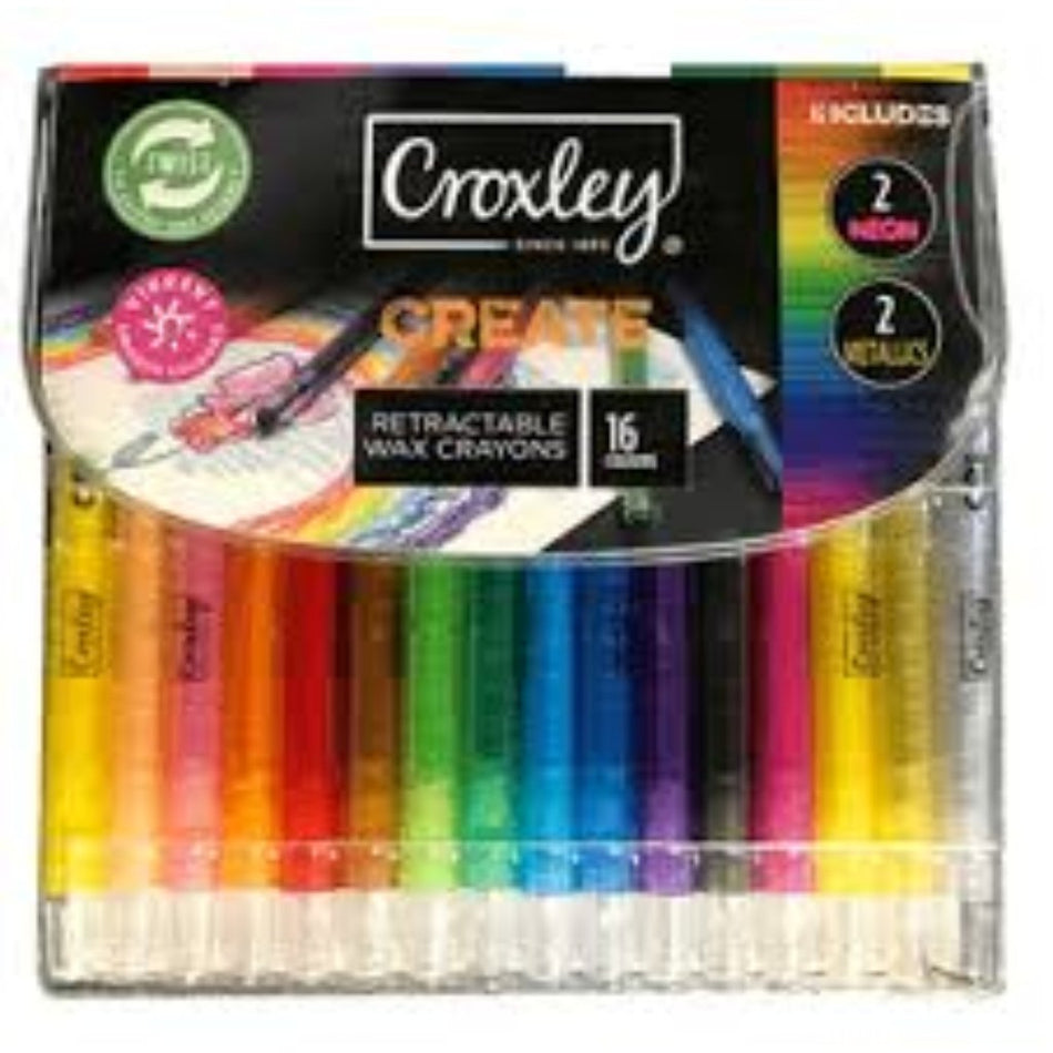 Croxley Retractable Wax crayon -16s