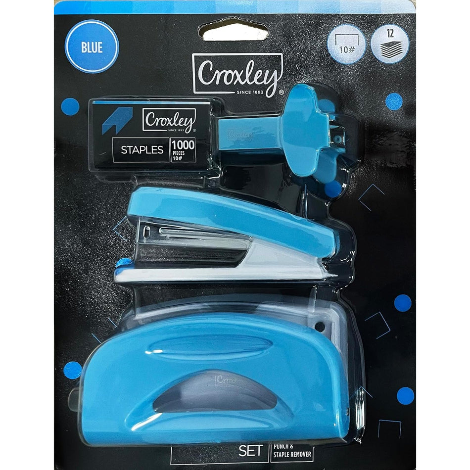 Croxley Stapler,Punch And Staple Combo Set