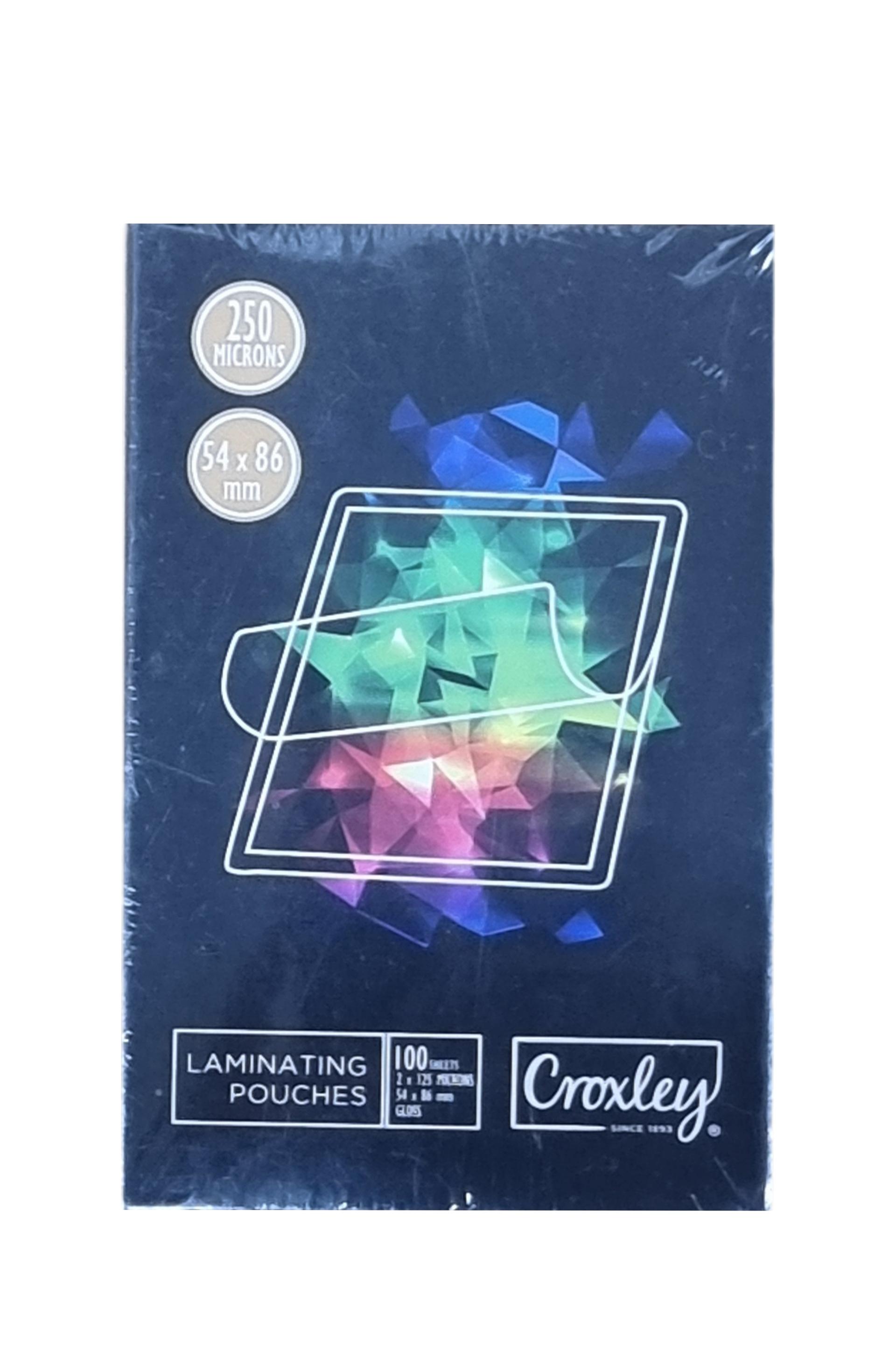 Croxley Laminating Pouches 54X86MM/250MIC 100'S -