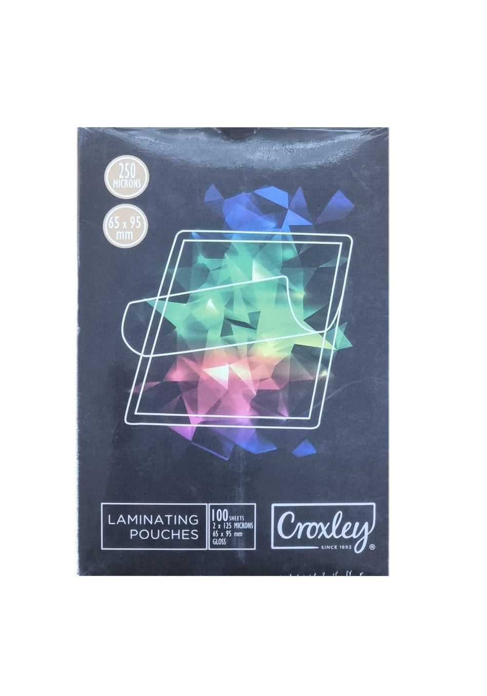 Croxley Laminating Pouches 65X95MM/250MIC 100'S -