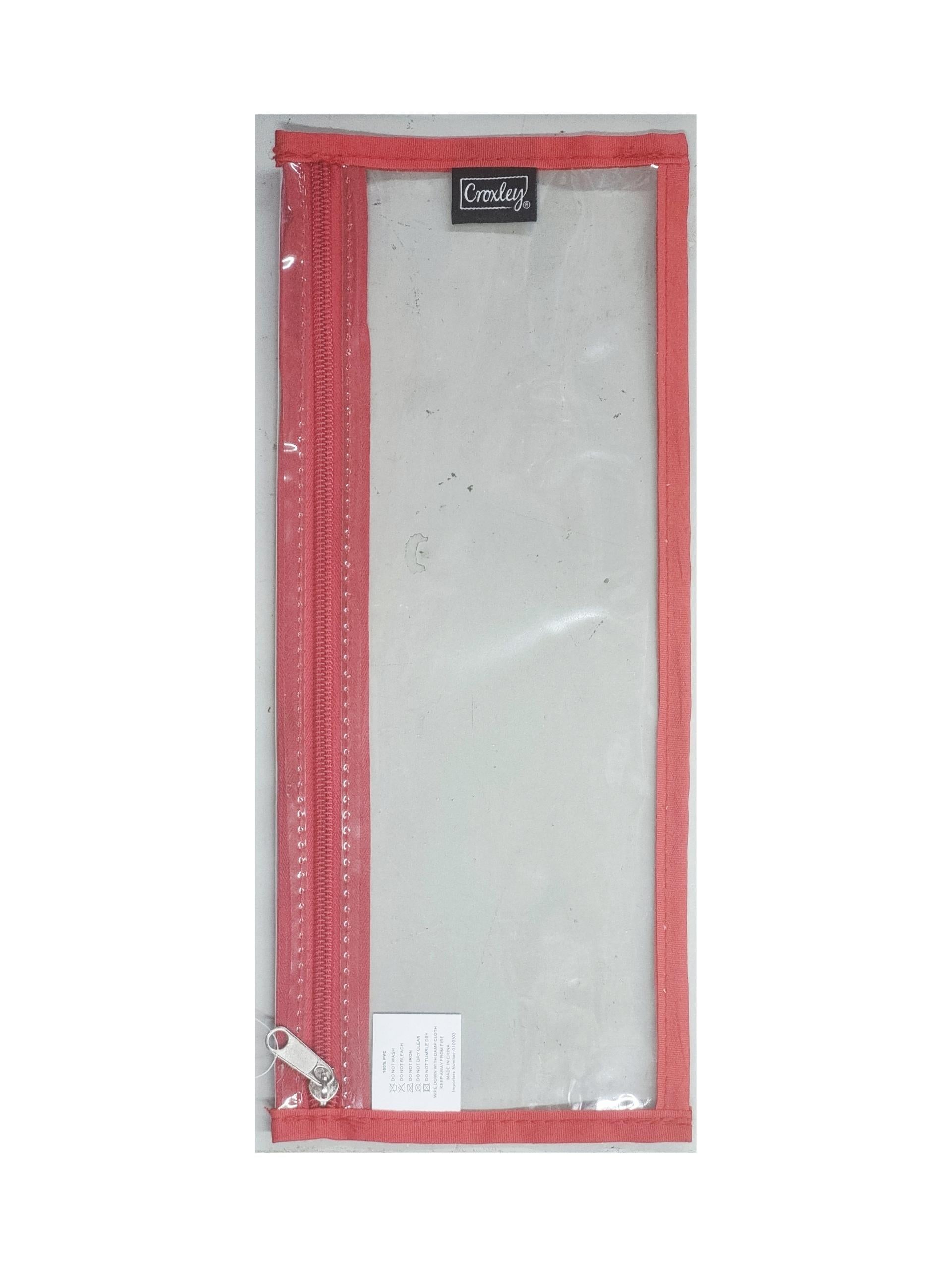 Croxley Clear Pencil Bag Red