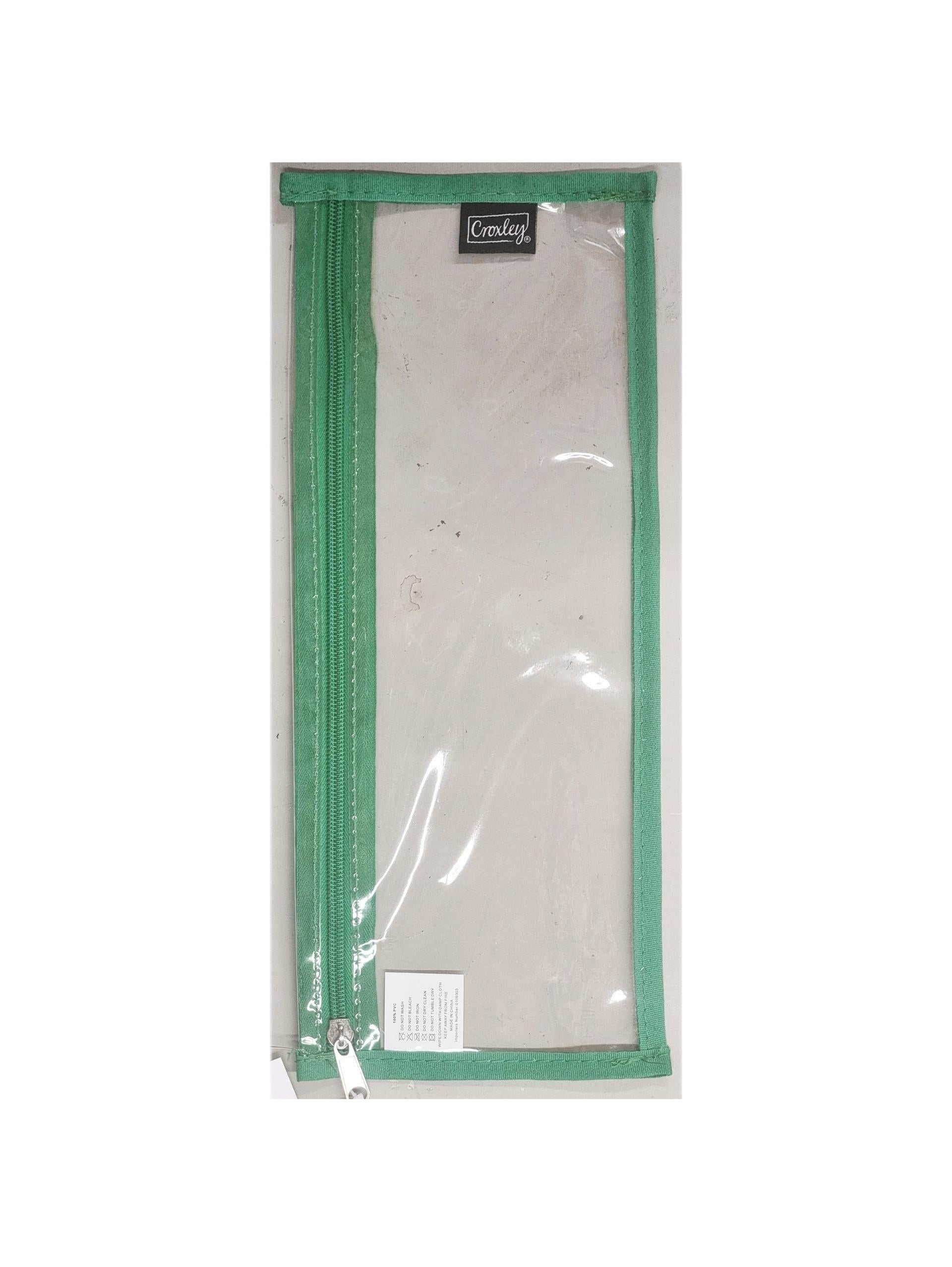 Croxley Clear Pencil Bag Green
