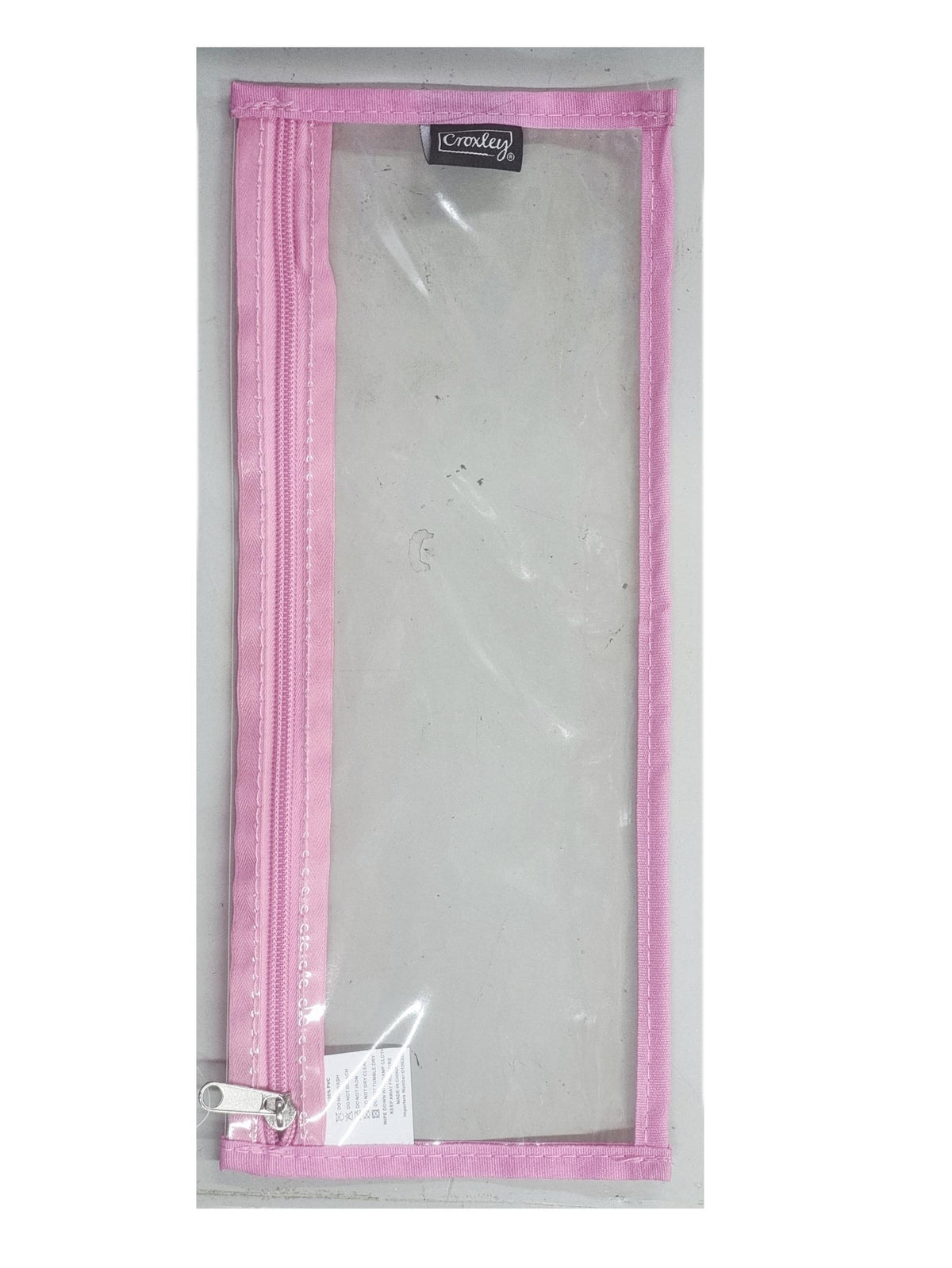 Croxley Clear Pencil Bag Pink