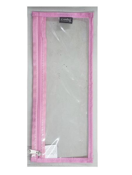 Croxley Clear Pencil Bag Pink