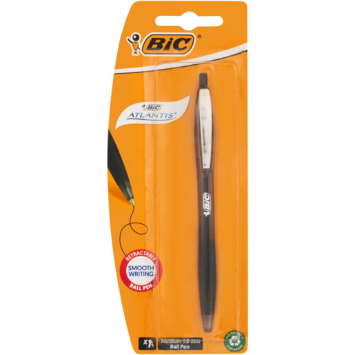 Bic Atlantis Ball Point Refillable Pen Black -