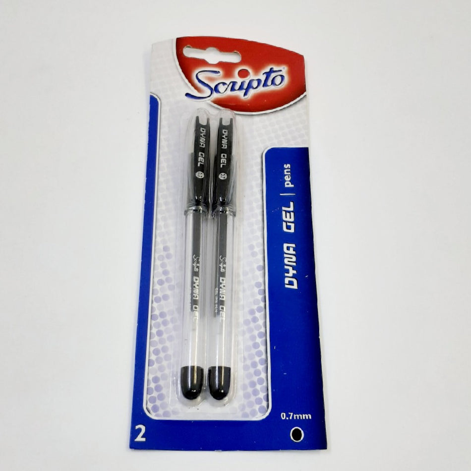 Scripto Dyna Gel Pen 0.7MM Black 2'S