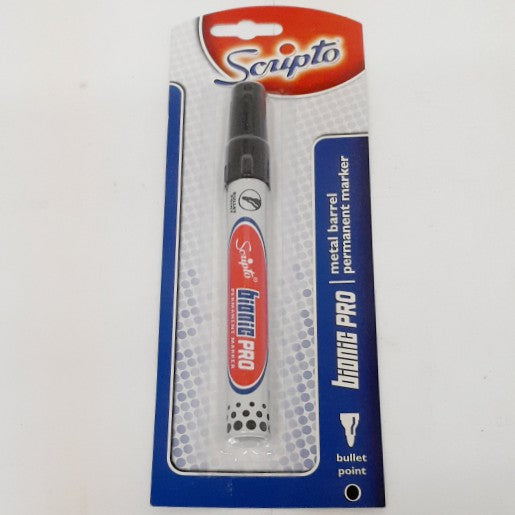 Scripto Bionic Pro Metal Permanent Marker Black 1'S