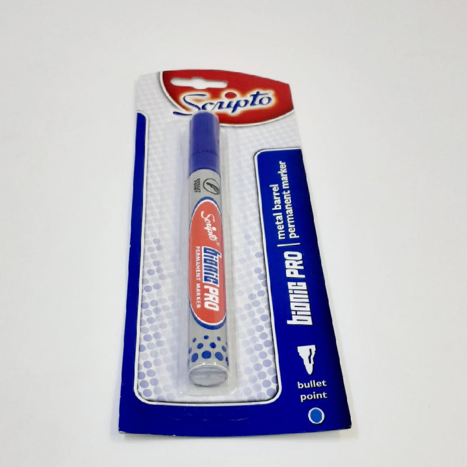 Scripto Bionic Pro Metal Permanent Marker Blue 1'S