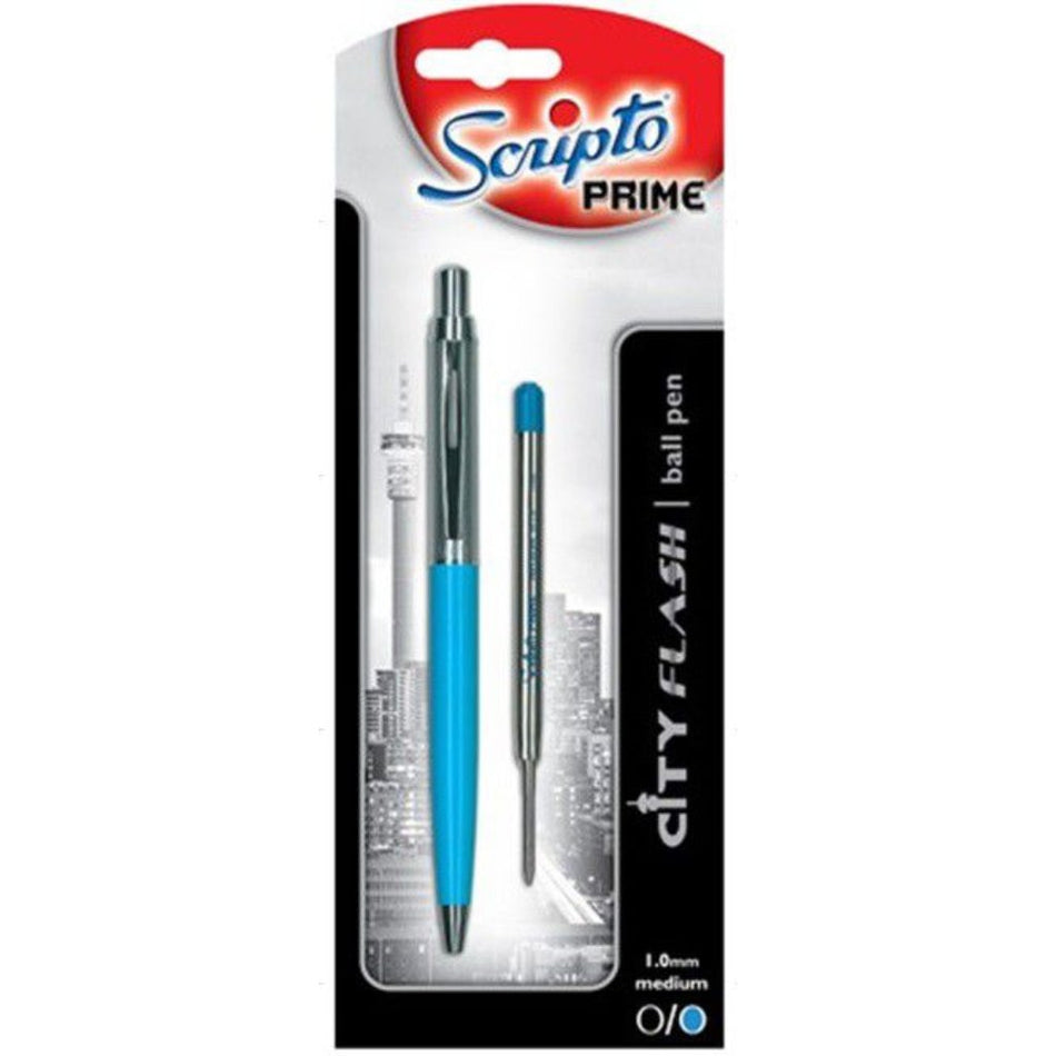 Scripto Prime City Flash Ball Pen Black