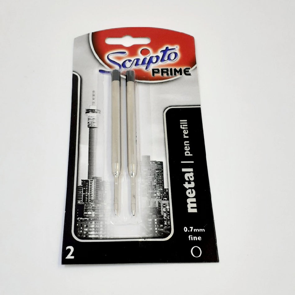 Scripto Prime Metal Pen 0.7MM Refill 2'S