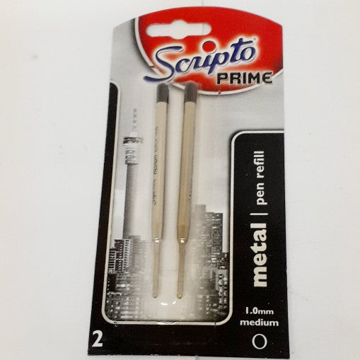 Scripto Prime Metal Pen 1.00MM Refill 2'S