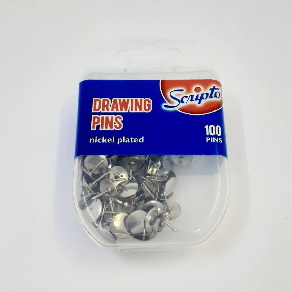 Scripto Drawing Pins Nickel Plated 100'S